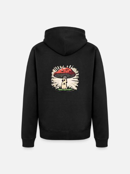 Fly agaric - Unisex Premium Organic Zip Hoodie - black