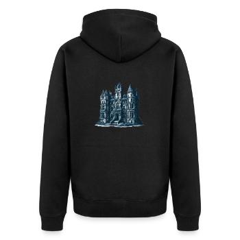 Mysterious abandoned castle with vineyards - Unisex Premium Organic Zip Hoodie - black - Back - Nico (187cm)