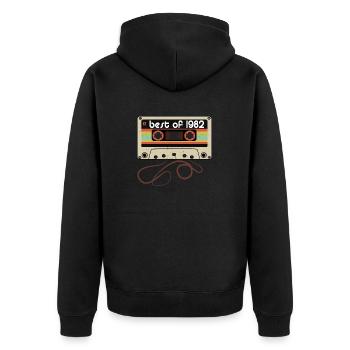 Millésime légendaire 1982 - Veste à capuche bio Premium Unisexe - noir - Dos - Nico (187cm)