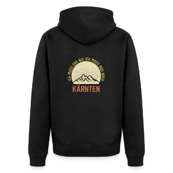 I just have to go to Carinthia, Mountains, Austria - Unisex Premium Organic Zip Hoodie - black - Back - Nico (187cm)