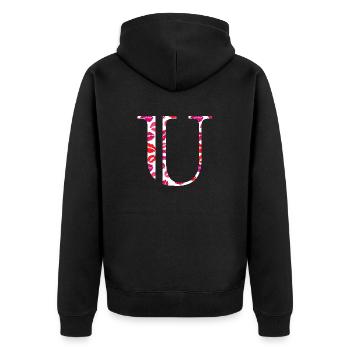 Lettre u bisous - Veste à capuche bio Premium Unisexe - noir - Dos - Nico (187cm)