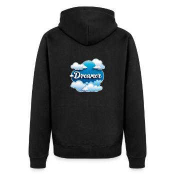 rêver - rêveur - rêveuse - rêve - rêverie - Veste à capuche bio Premium Unisexe - noir - Dos - Nico (187cm)