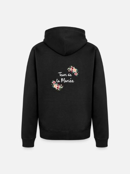 Bride's Team Flowers - Unisex Premium Organic Zip Hoodie - black