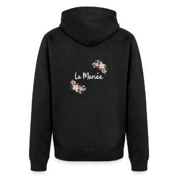 The Bride Flowers - Unisex Premium Organic Zip Hoodie - black - Back - Nico (187cm)