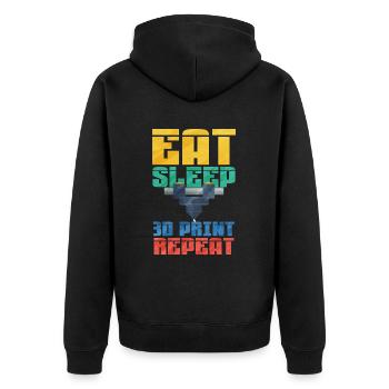 3D Printing - Unisex Premium Organic Zip Hoodie - black - Back - Nico (187cm)