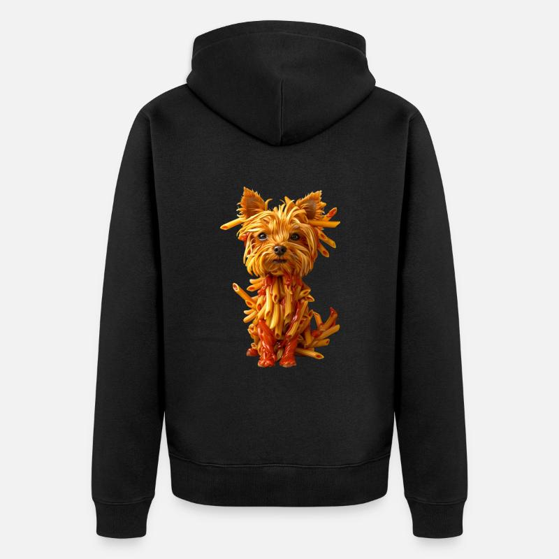 Nouilles Yorkshire Terrier - Veste à capuche bio Premium Unisexe - noir