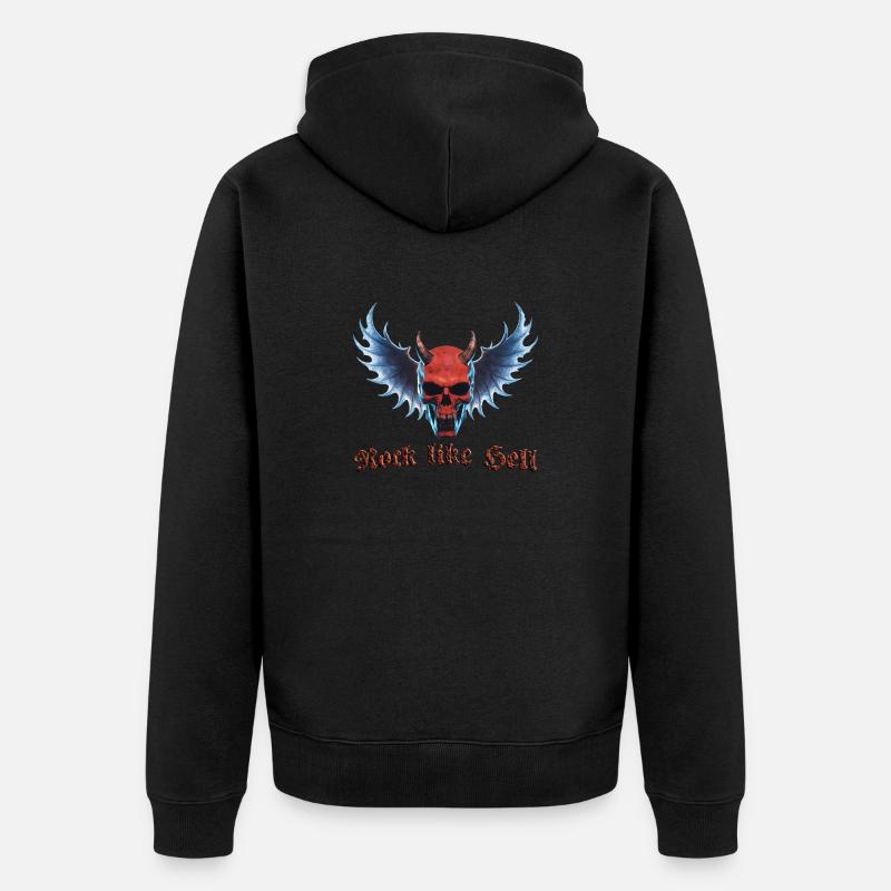 Wing Devil 2024 01 - Unisex Premium Bio Zip Hoodie - Schwarz