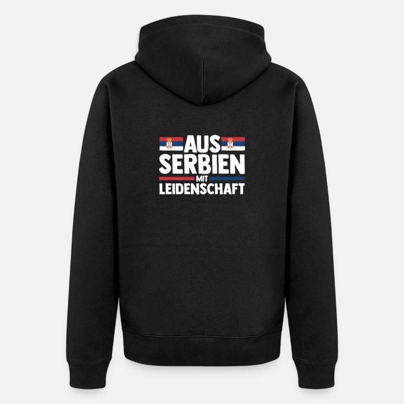Serbe Serbe Serbie - Veste à capuche bio Premium Unisexe - noir