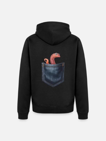 Wurm - Unisex Premium Bio Zip Hoodie - Schwarz