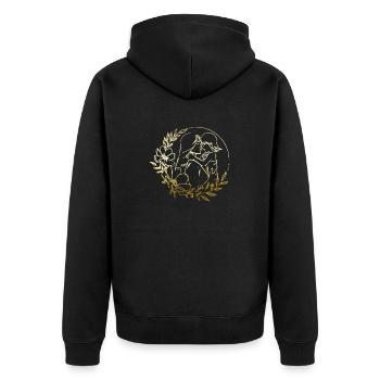 Mama liebt dich Mama Blumen Frauen Valentinstag - Unisex Premium Bio Zip Hoodie - Schwarz - Hinten - Nico (187cm)