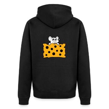 La souris mange d’énormes trous faim de fromage manger délicieux - Veste à capuche bio Premium Unisexe - noir - Dos - Nico (187cm)