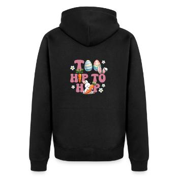 Pâques Pâques Lapin Veille de Pâques Dimanche de Pâques Oeuf de Pâques Printemps - Veste à capuche bio Premium Unisexe - noir - Dos - Nico (187cm)