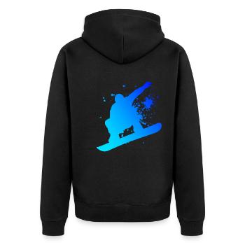 Snowboarders hommes snowboard snowboard femmes - Veste à capuche bio Premium Unisexe - noir - Dos - Nico (187cm)