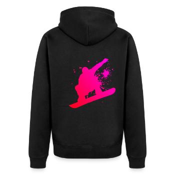 Snowboarder Herren Snowboard Wintersport Snowboard - Unisex Premium Bio Zip Hoodie - Schwarz - Hinten - Nico (187cm)