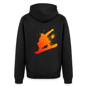 Mesdames sports d'hiver snowboard snowboard hommes - Veste à capuche bio Premium Unisexe - noir - Dos - Nico (187cm)