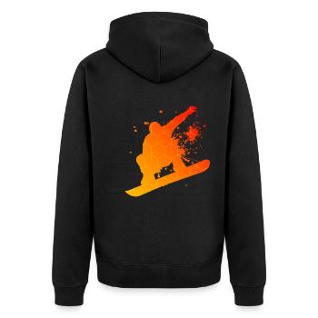 Femmes hommes snowboarders snowboard sports d'hiver - Veste à capuche bio Premium Unisexe - noir - Dos - Nico (187cm)