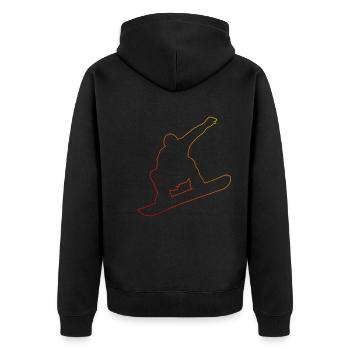 Damen Wintersport Snowboarder Snowboarding - Unisex Premium Bio Zip Hoodie - Schwarz - Hinten - Nico (187cm)