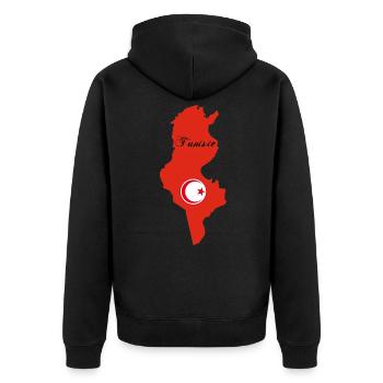 Tunisie - Veste à capuche bio Premium Unisexe - noir - Dos - Nico (187cm)