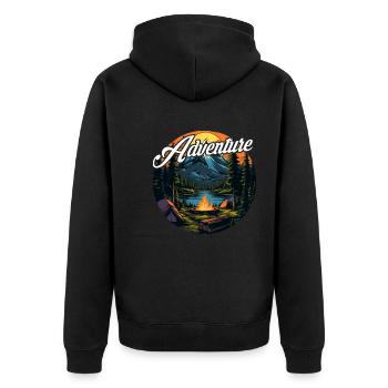 Forest Nature Trekking Adventure - Unisex Premium Organic Zip Hoodie - black - Back - Nico (187cm)