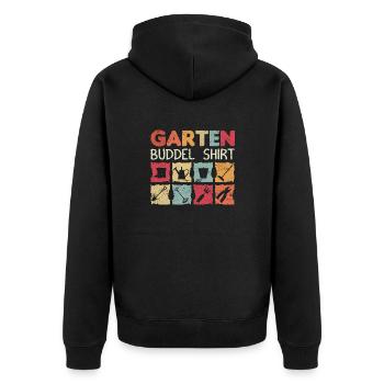 Garten Buddel Shirt - Gärtner T-Shirt Geschenk Gar - Unisex Premium Bio Zip Hoodie - Schwarz - Hinten - Nico (187cm)