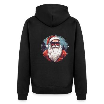 Frohe Weihnachten - Unisex Premium Bio Zip Hoodie - Schwarz - Hinten - Nico (187cm)