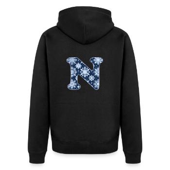 Lettre N flocons de neige - Veste à capuche bio Premium Unisexe - noir - Dos - Nico (187cm)