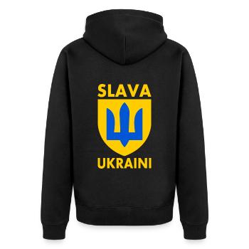 Slava ukraini - Veste à capuche bio Premium Unisexe - noir - Dos - Nico (187cm)