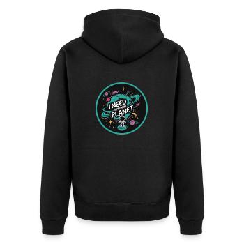 J’ai besoin de ma propre planète - Veste à capuche bio Premium Unisexe - noir - Dos - Nico (187cm)