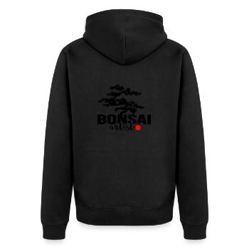 Bonsai Show Shohin Bonsai Club Bonsai Mame - Unisex Premium Organic Zip Hoodie - black - Back - Nico (187cm)