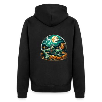 Joyeux Halloween Zombie Cimetière Pleine Lune - Veste à capuche bio Premium Unisexe - noir - Dos - Nico (187cm)