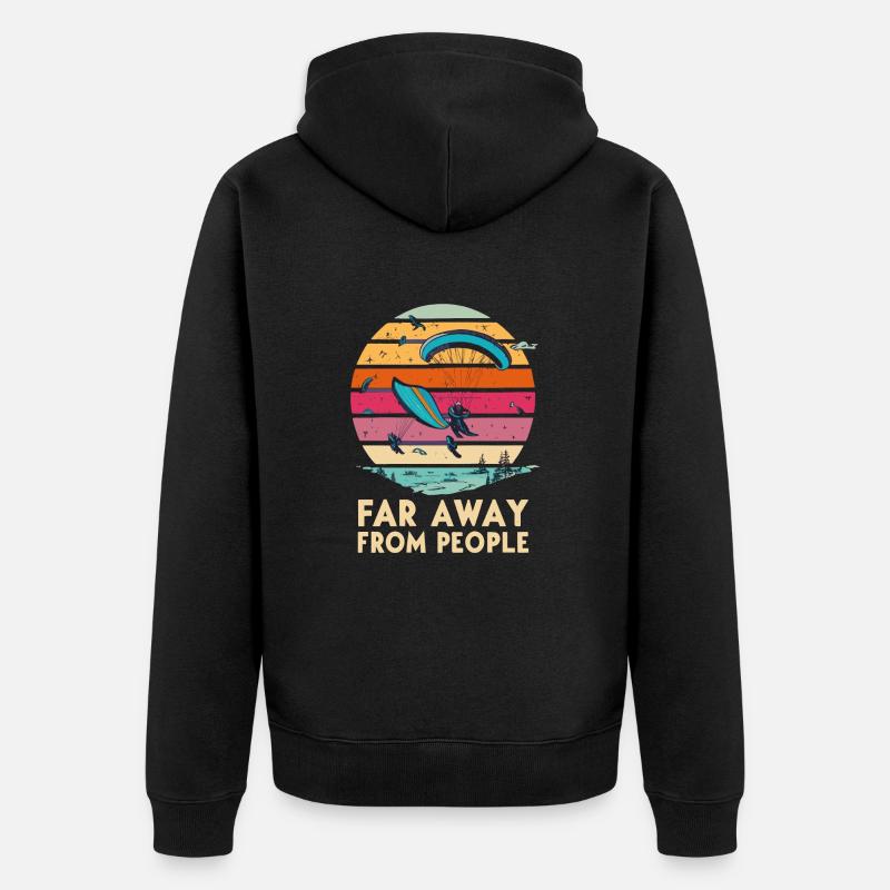 Paragliding - Unisex Premium Bio Zip Hoodie - Schwarz