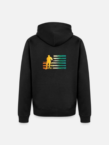 Eishockeyspieler Eishockey - Unisex Premium Bio Zip Hoodie - Schwarz