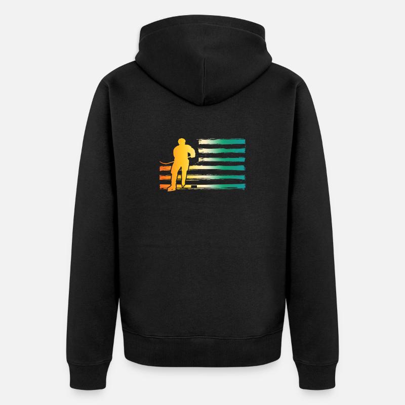 Eishockeyspieler Eishockey - Unisex Premium Bio Zip Hoodie - Schwarz