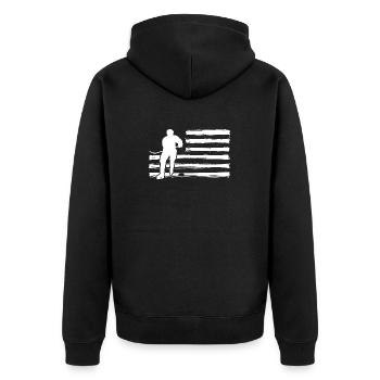 Hockey Players Hockey - Unisex Premium Organic Zip Hoodie - black - Back - Nico (187cm)