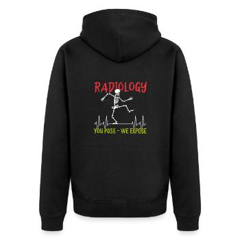 Dancing Skeleton Radiology - Unisex Premium Organic Zip Hoodie - black - Back - Nico (187cm)