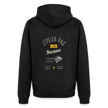 J Peux Pas J Ai Bécasse - Veste à capuche bio Premium Unisexe - noir - Dos - Nico (187cm)
