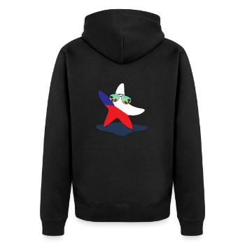 Czech-Star czech country czech republic praha praha - Unisex Premium Organic Zip Hoodie - black - Back - Nico (187cm)