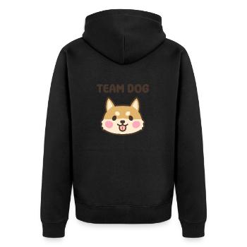 Sportmannschaft Trikot Team Hund! - Unisex Premium Bio Zip Hoodie - Schwarz - Hinten - Nico (187cm)