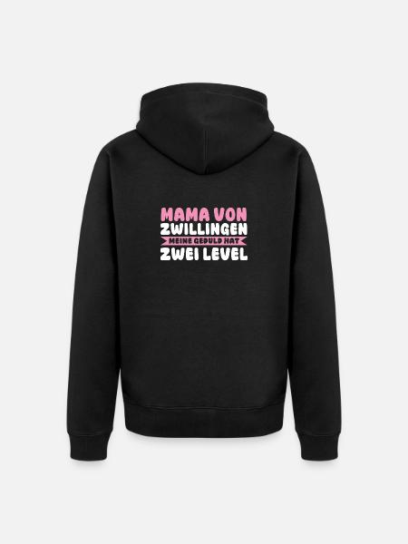Mom of twins - Unisex Premium Organic Zip Hoodie - black