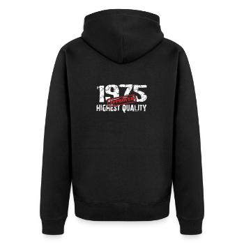 Né en 1975, né en 1975, très en forme - Veste à capuche bio Premium Unisexe - noir - Dos - Nico (187cm)