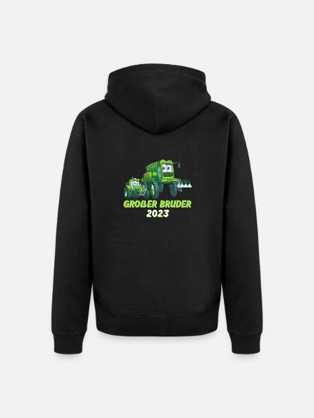 Großer Bruder 2023 - Unisex Premium Bio Zip Hoodie - Schwarz