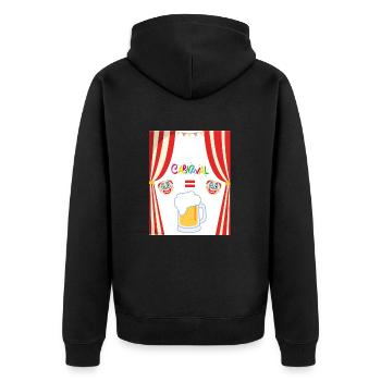 Drinken | Helau | Fasching | Lustig | Karneval - Unisex Premium Bio Zip Hoodie - Schwarz - Hinten - Nico (187cm)