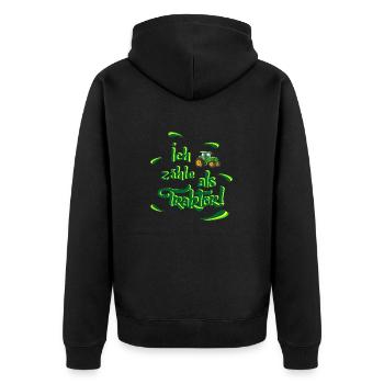 Bauer Bauern Landwirtschaft Traktor - Unisex Premium Bio Zip Hoodie - Schwarz - Hinten - Nico (187cm)