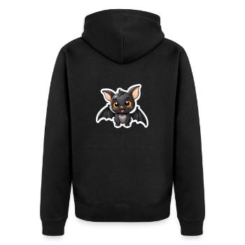 Illustration mignonne de chauve-souris - Veste à capuche bio Premium Unisexe - noir - Dos - Nico (187cm)