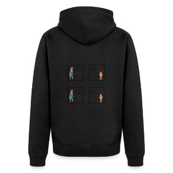 Nein | Kind | Lustig | Toddler | Kindheit - Unisex Premium Bio Zip Hoodie - Schwarz - Hinten - Nico (187cm)