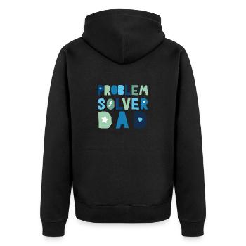 Papa résolveur de problèmes - Veste à capuche bio Premium Unisexe - noir - Dos - Nico (187cm)