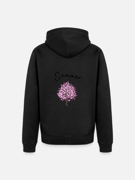 Summer | Summer | Tree | Blossoms | Sunshine - Unisex Premium Organic Zip Hoodie -