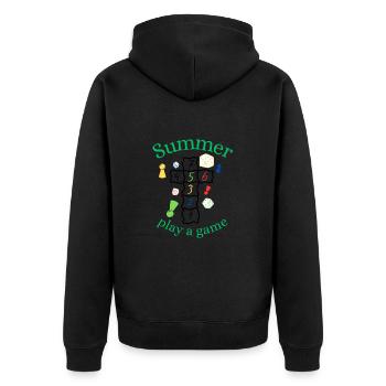 Été | Été | Arbre | Fleurs | Soleil - Veste à capuche bio Premium Unisexe - noir - Dos - Nico (187cm)