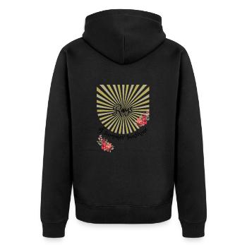 Été | Été | Arbre | Fleurs | Soleil - Veste à capuche bio Premium Unisexe - noir - Dos - Nico (187cm)