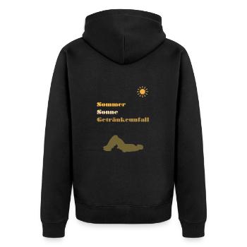 Sommer | Sonne | Getränkeunfall | Lustig | Alkohol - Unisex Premium Bio Zip Hoodie - Schwarz - Hinten - Nico (187cm)